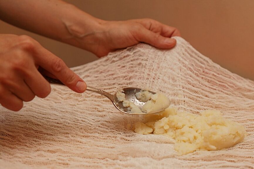 Compress honey and potatoes